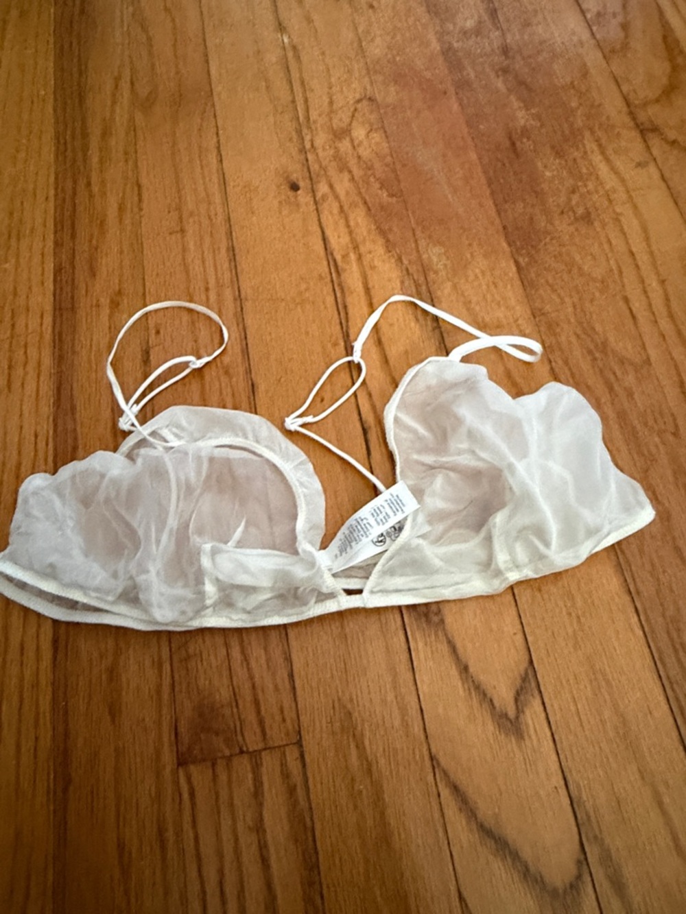 SKIMS Sheer White Mesh Bralette